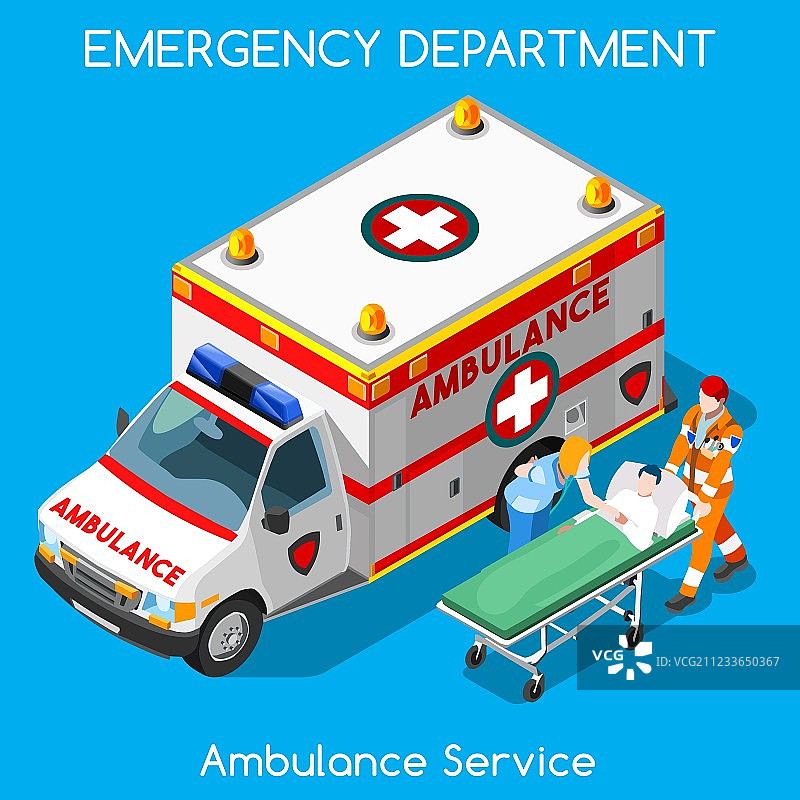 医院场景2.5D插画（18人）图片素材