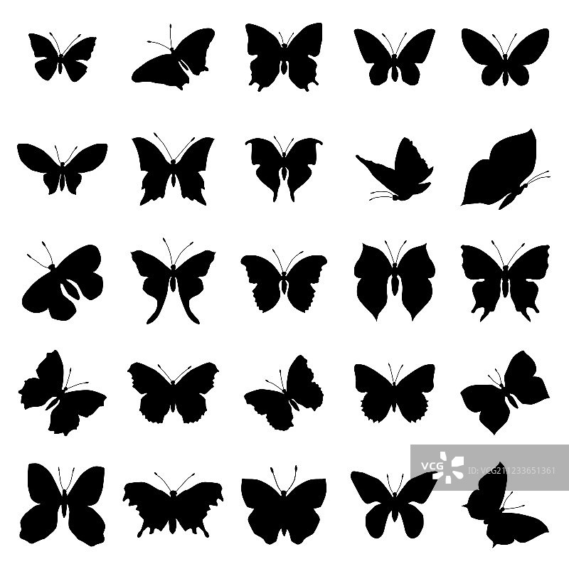 蝴蝶剪影合集图片素材