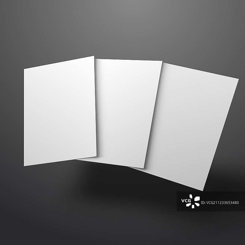 带阴影的白色3D宣传册样机图片素材