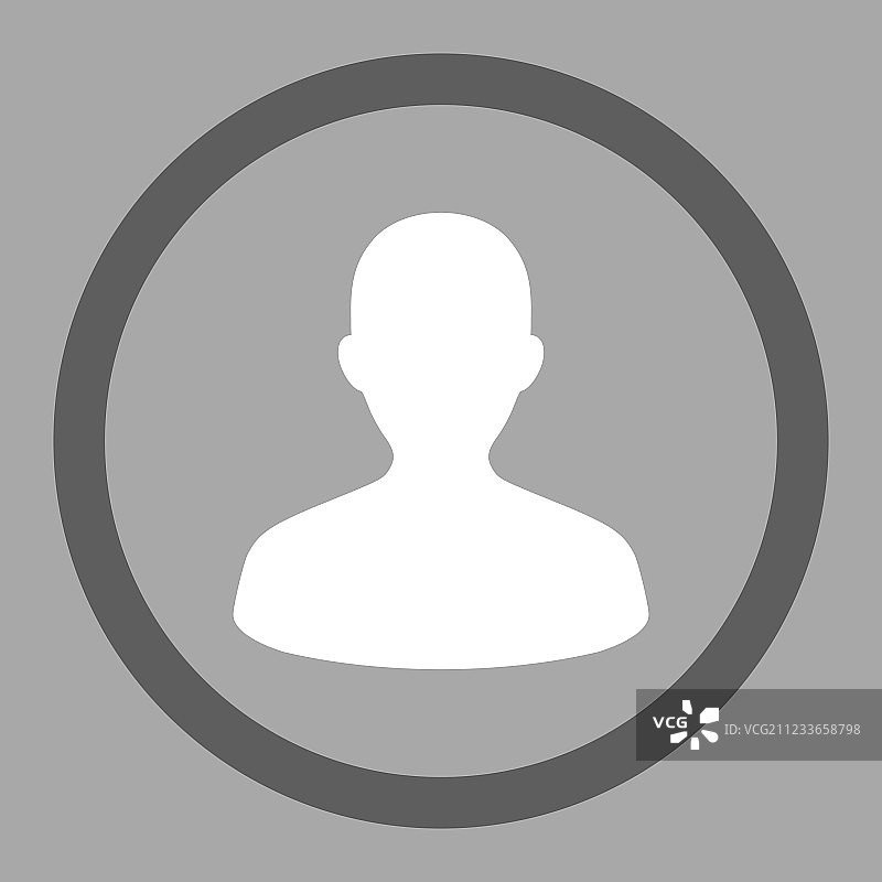 用户扁平深灰色和白色圆形图标图片素材