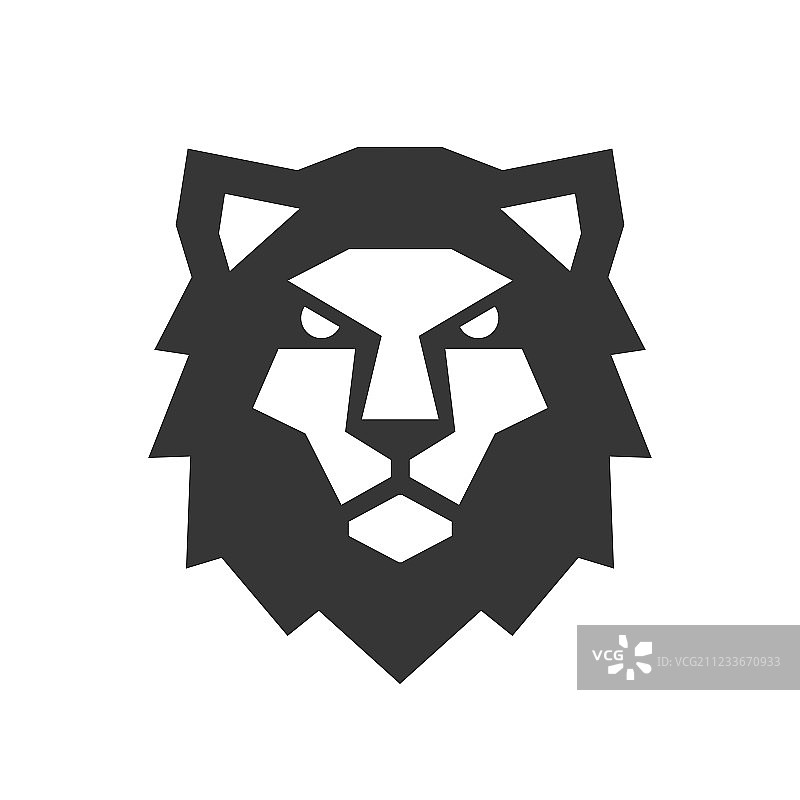 白色背景上的狮头标志图片素材