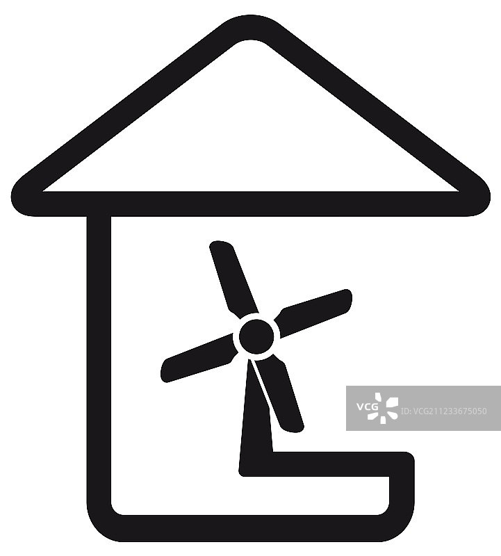 家用风扇剪影图片素材