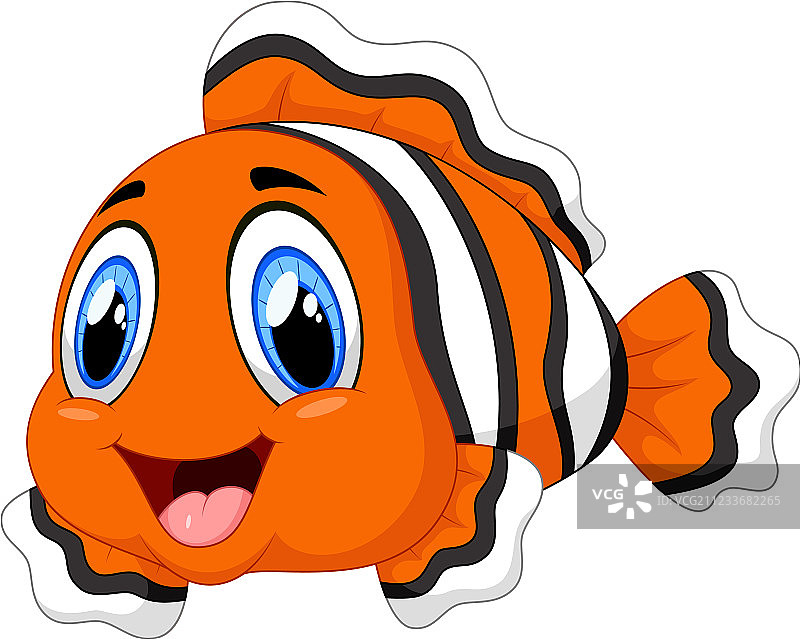 可爱的卡通小丑鱼图片素材
