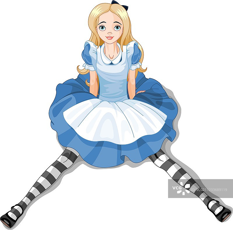 坐着的爱丽丝图片素材