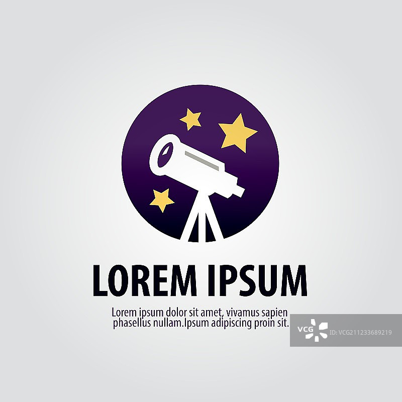 天文望远镜logo设计模板图片素材