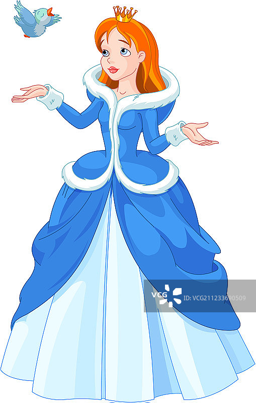 公主与小鸟图片素材