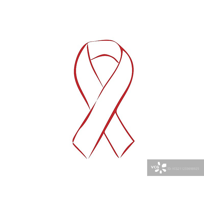 世界艾滋病日红色丝带线条艺术图片素材
