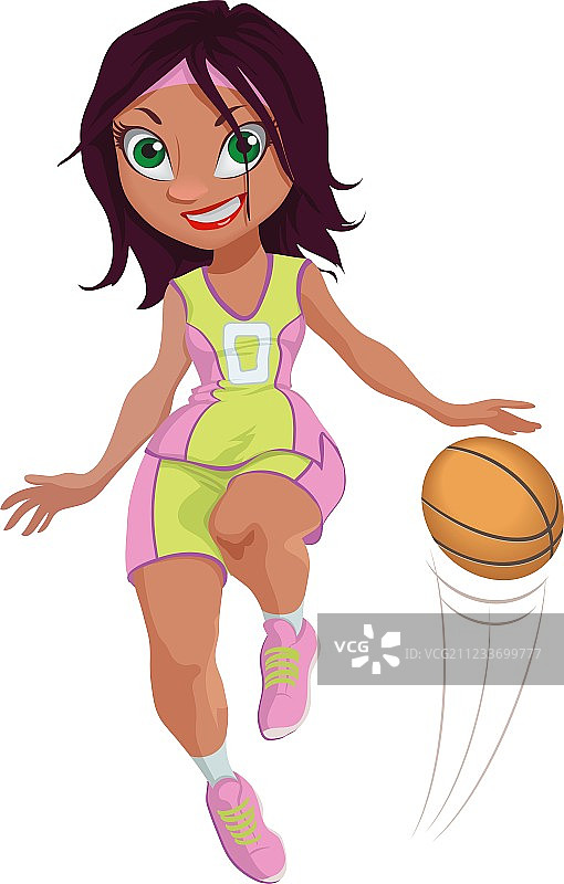 卡通女孩篮球运动员图片素材