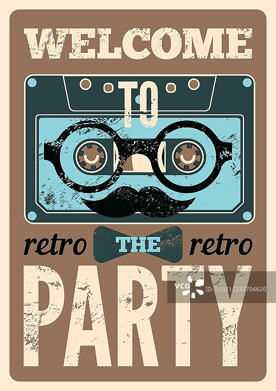 复古派对文字排版海报图片素材