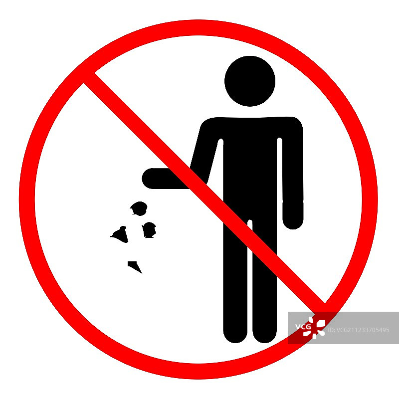 禁止乱扔垃圾标志图片素材