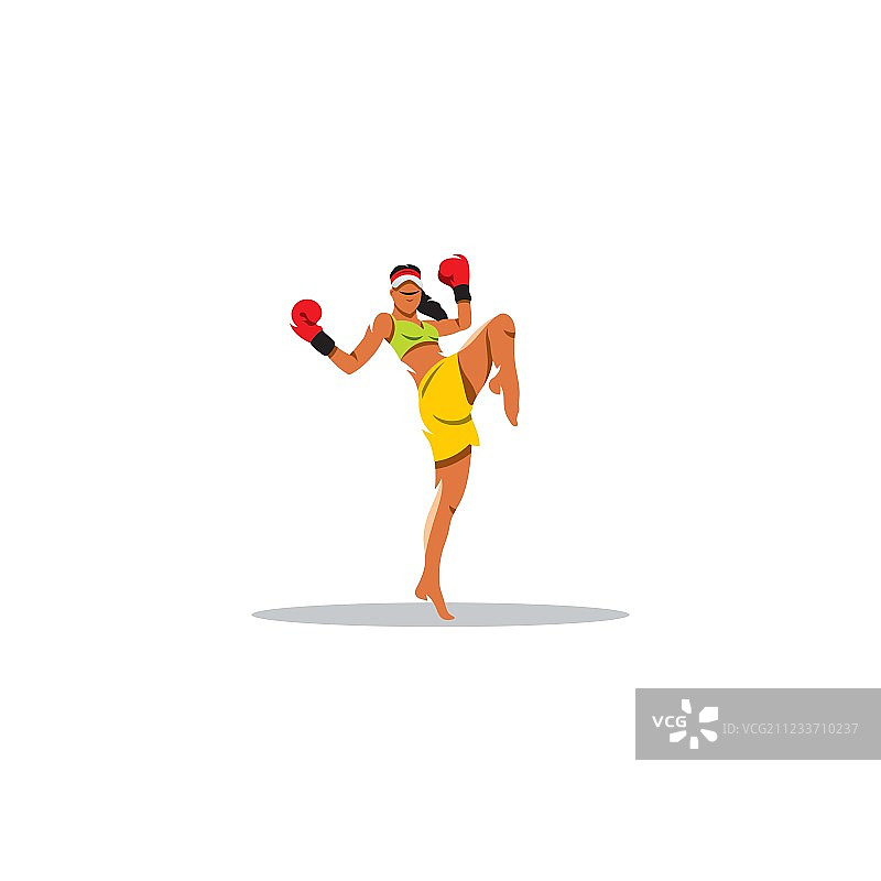 泰国拳击女孩标志图片素材