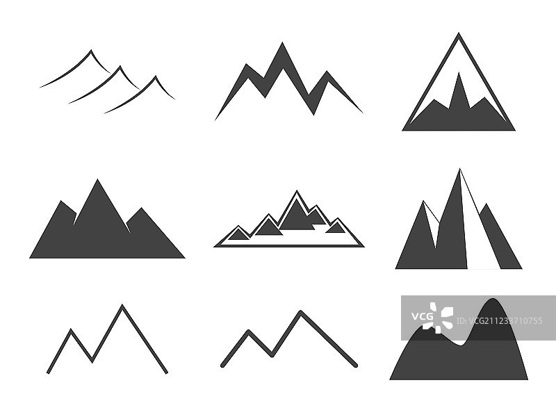 山峰图标合集图片素材