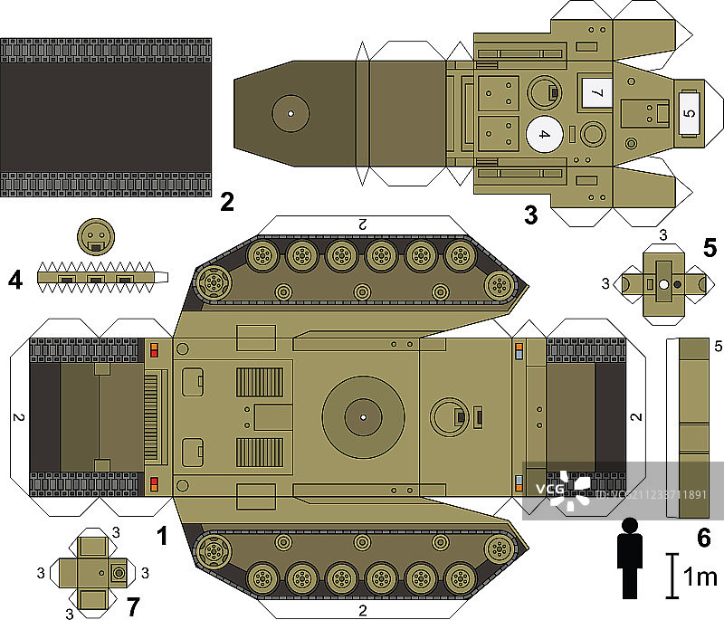 坦克纸模型图片素材