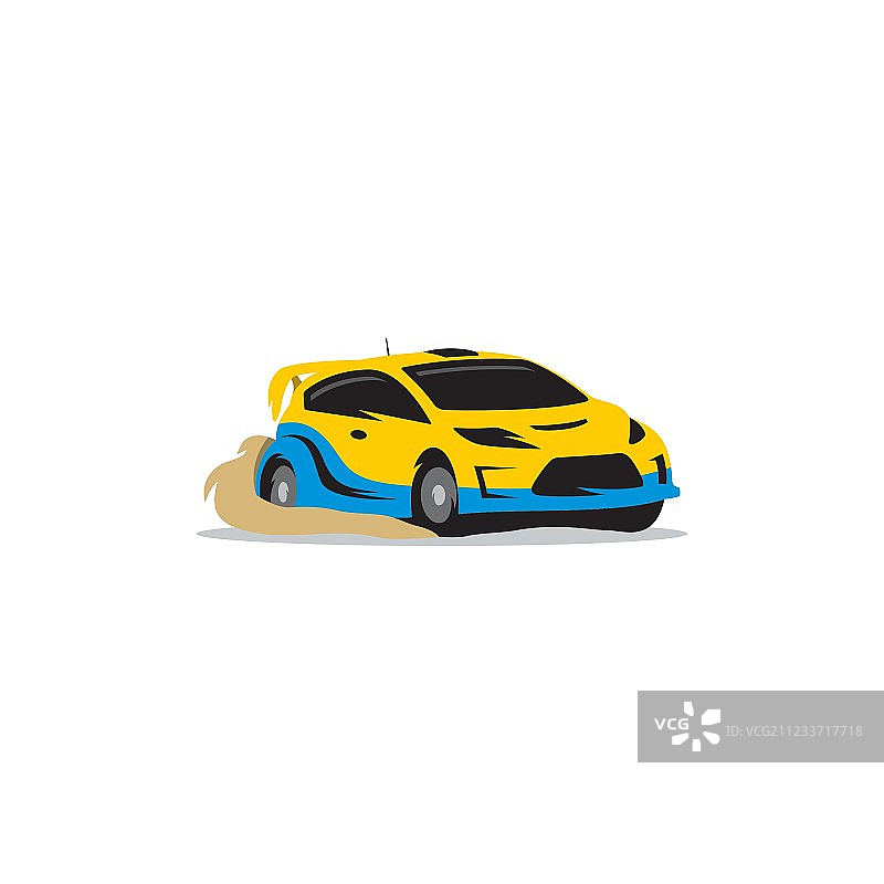 扬尘中飞驰的拉力赛车图片素材