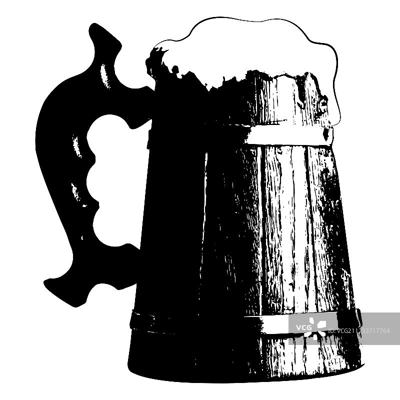 啤酒杯剪影图片素材