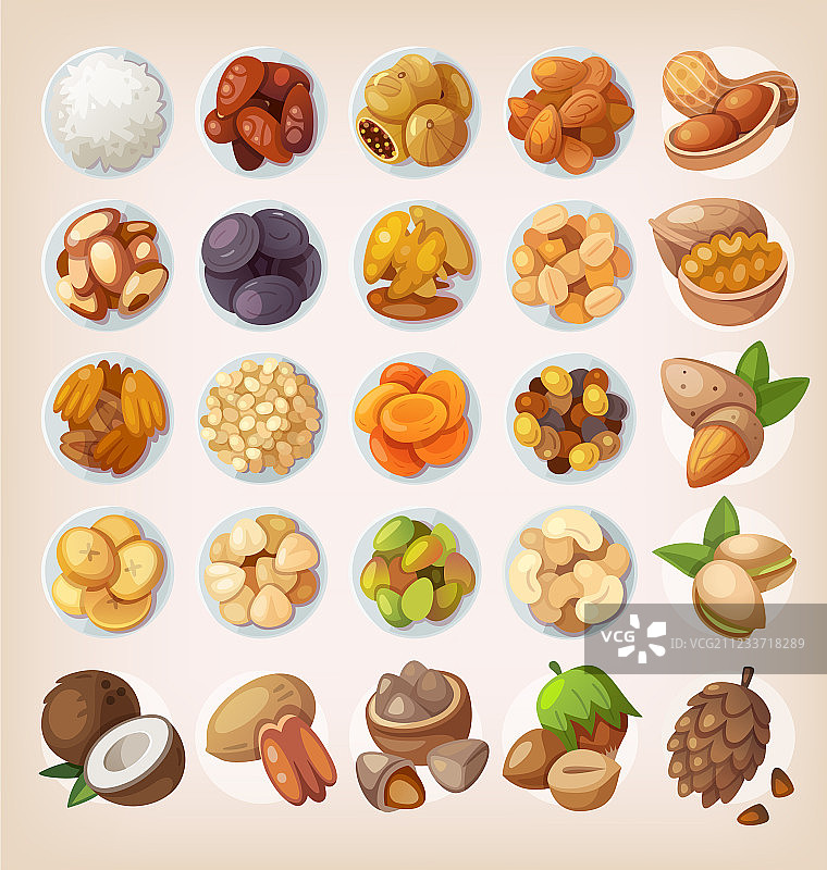 什锦彩色干果和坚果图片素材