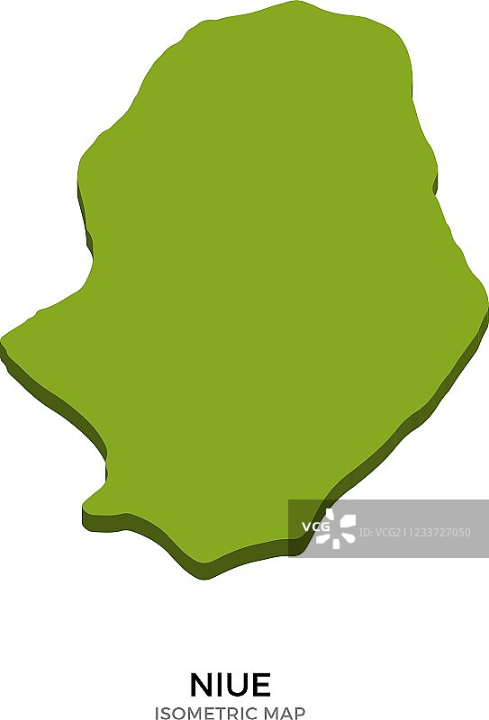 纽埃2.5D详细地图图片素材