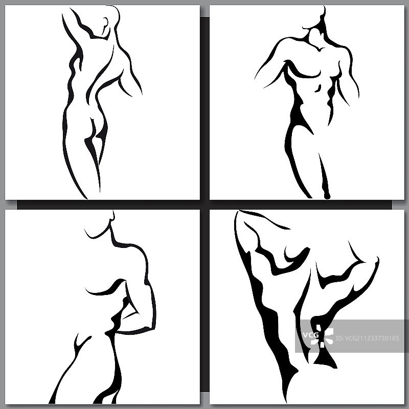 男人抽象速写图片素材