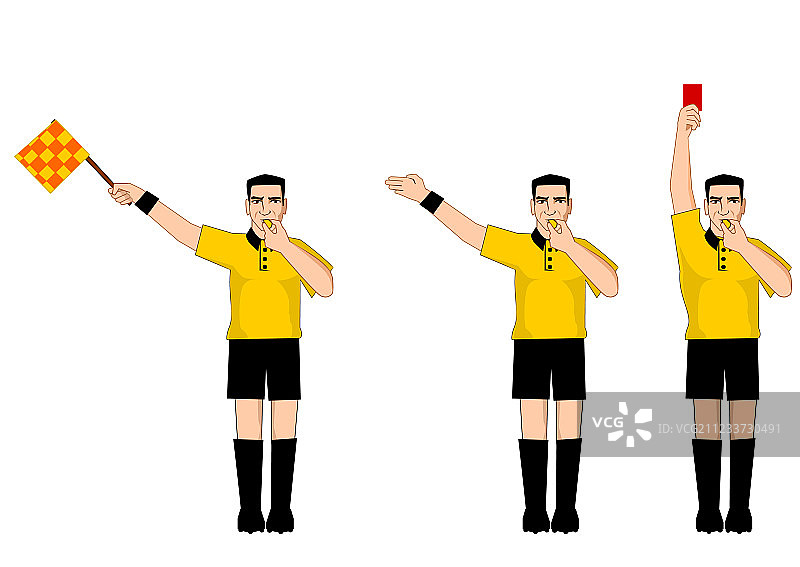 足球裁判手势合集图片素材