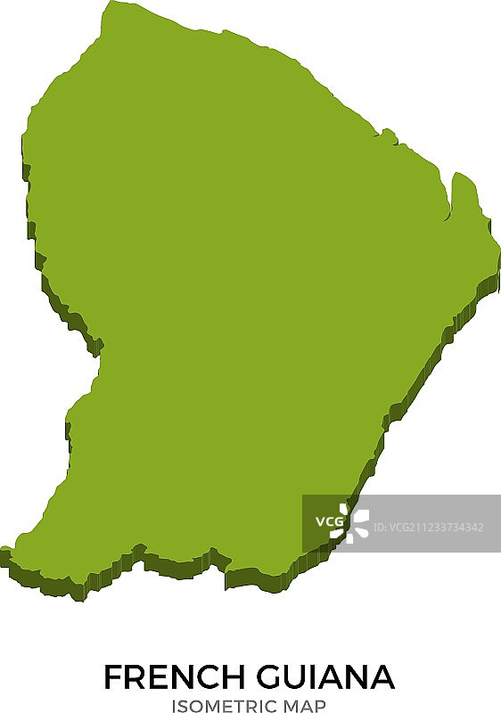 法属圭亚那2.5D地图图片素材