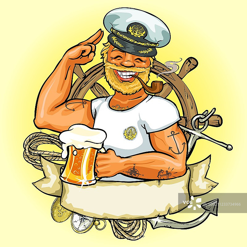 带有元素的水手标签设计图片素材