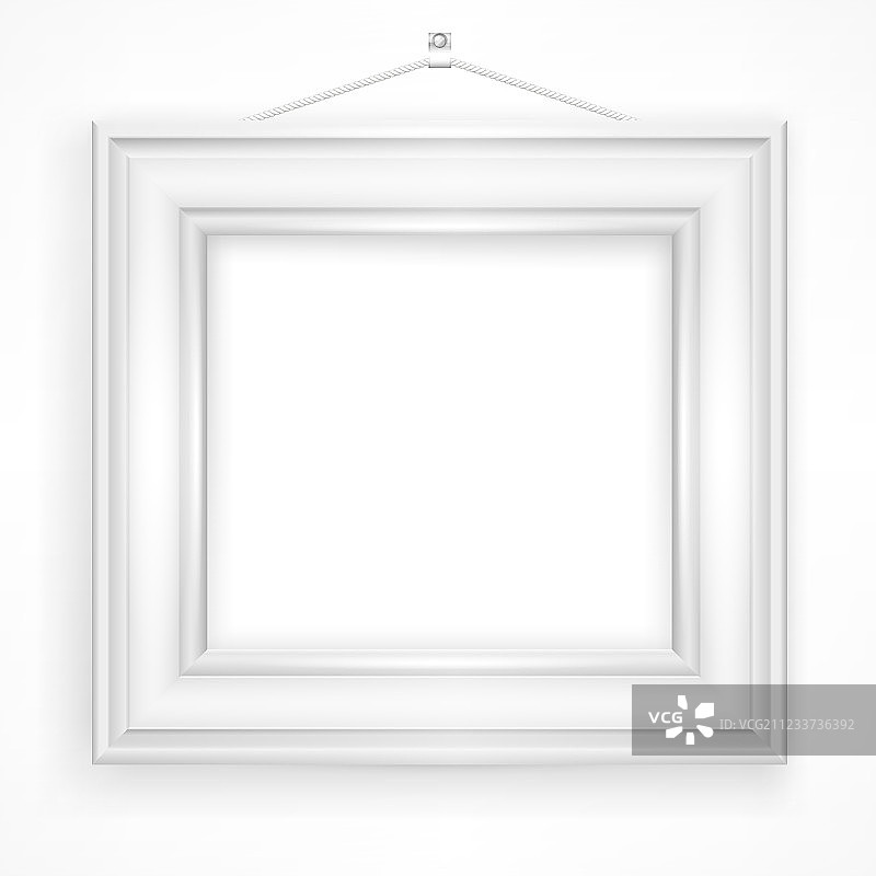 白色背景上的木制相框图片素材