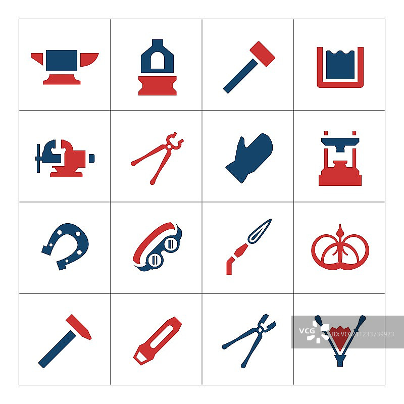 锻造彩色图标合集图片素材