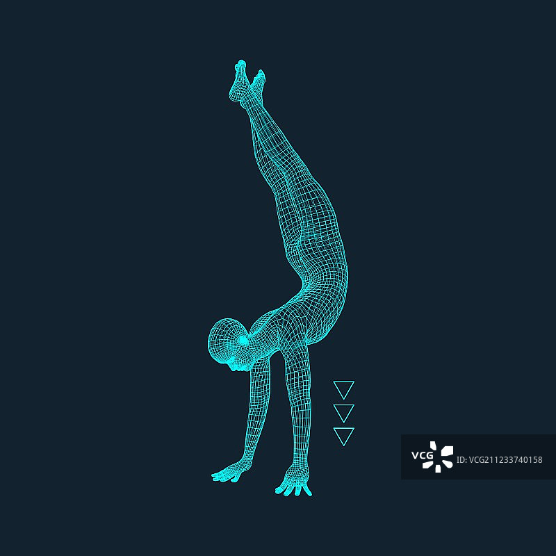 人体模型的体操运动员3D模型图片素材