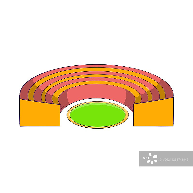 卡通风格的半圆形体育场图标图片素材