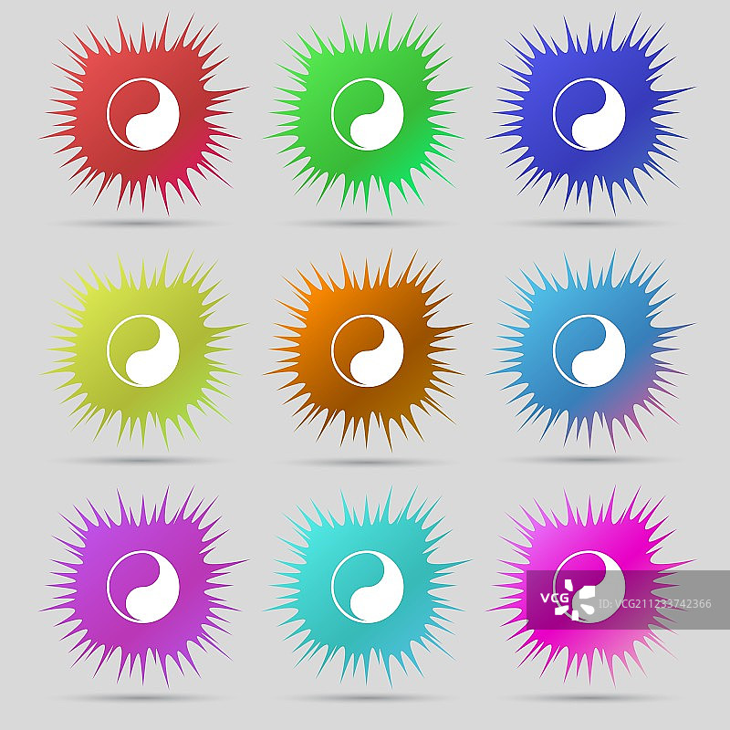 九个原创阴阳图标图片素材