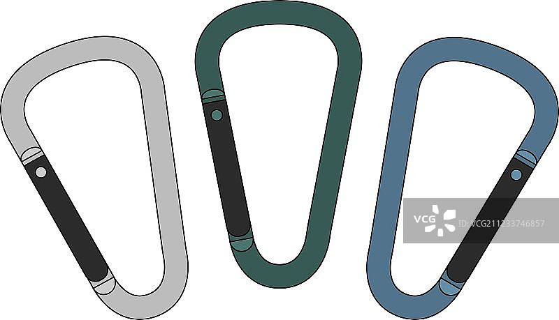 彩色登山扣合集图片素材