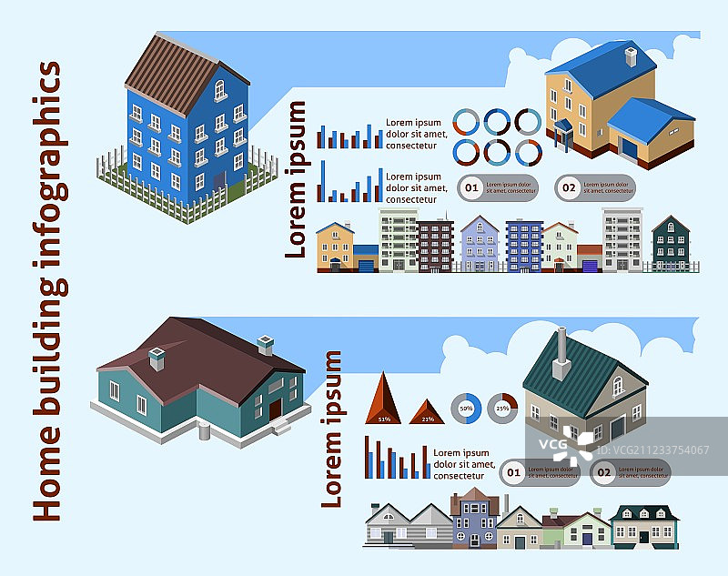 房屋建筑信息图图片素材