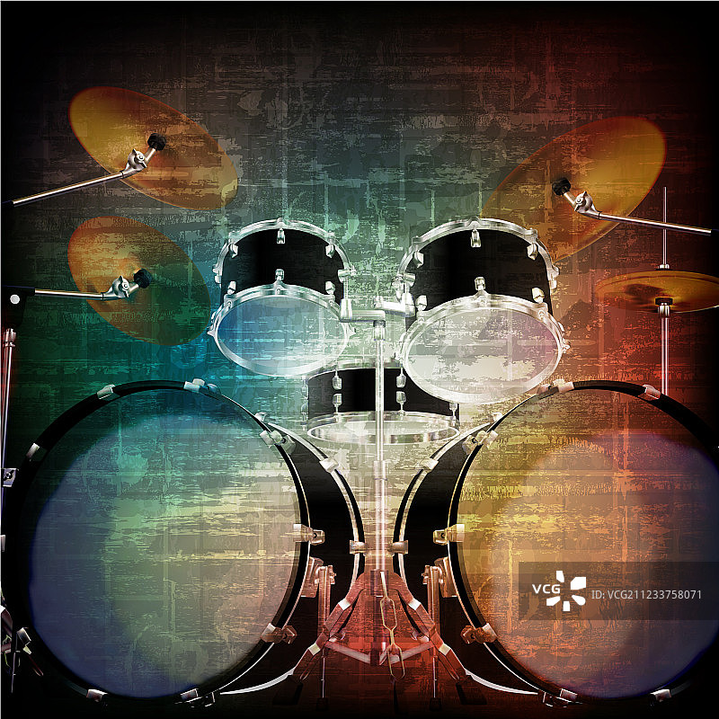 带鼓的抽象音乐复古背景图片素材