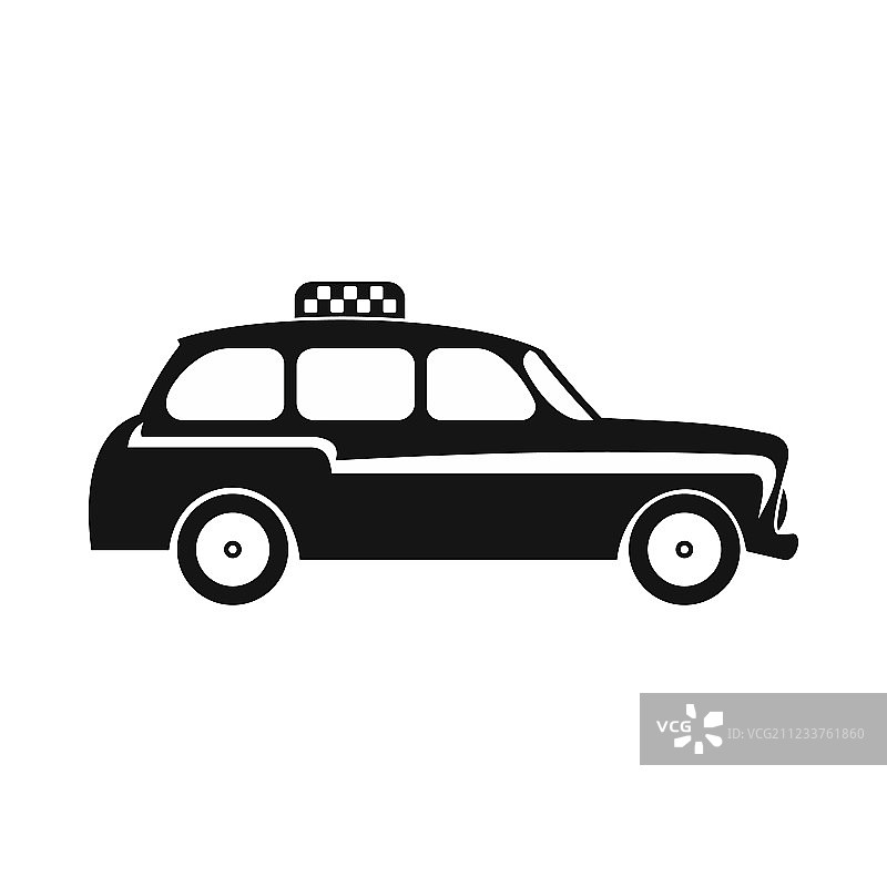 伦敦黑色出租车图标（简约风格）图片素材