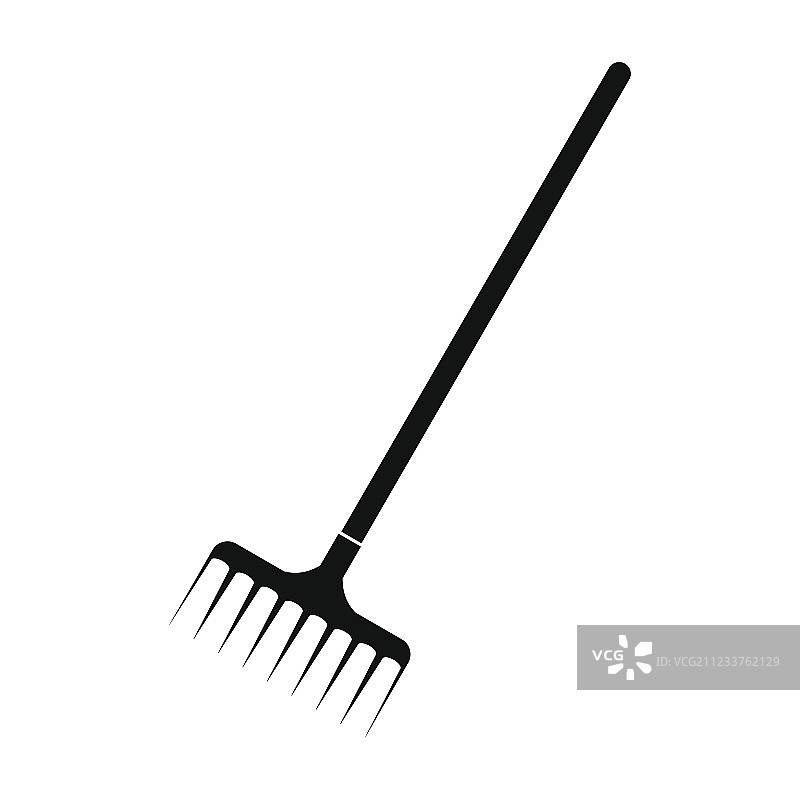 黑色简约花园耙图标图片素材