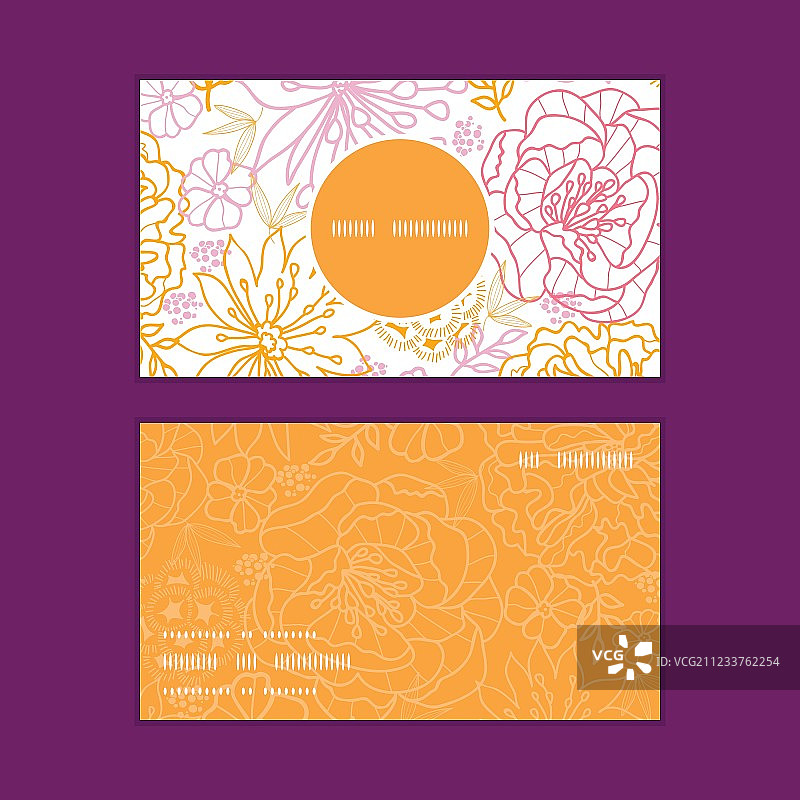 带轮廓的垂直圆形花框图片素材