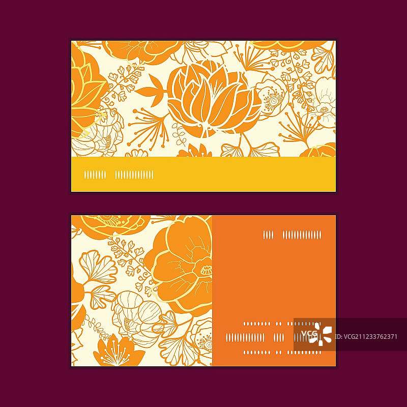 金色艺术花卉横条框架图片素材