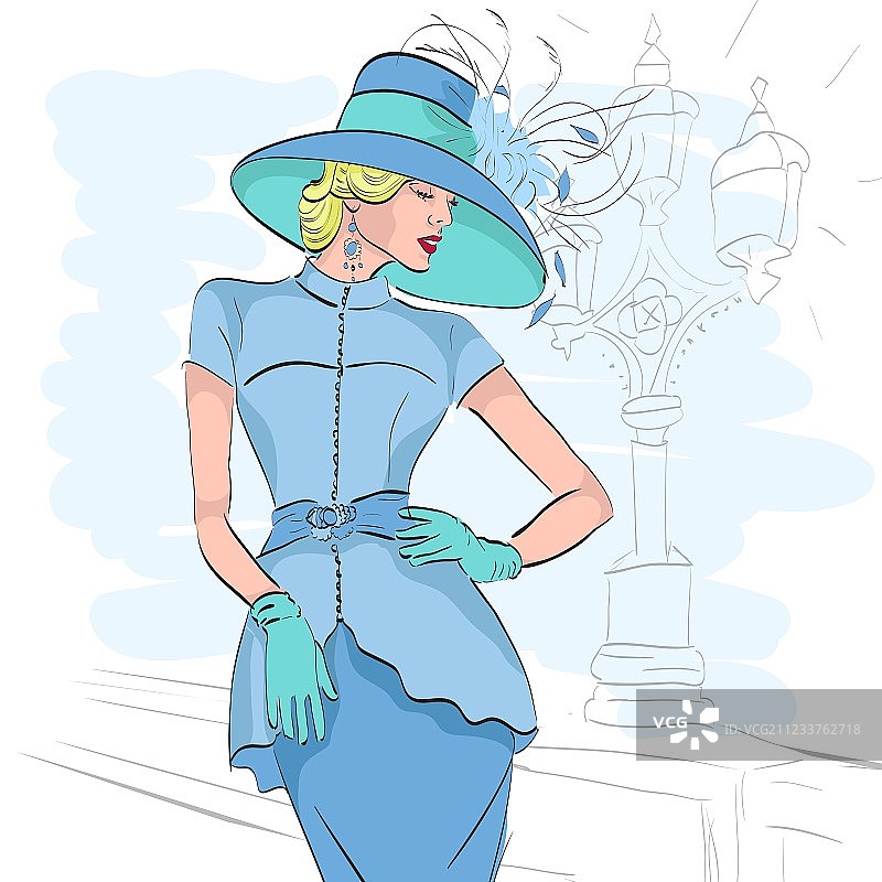 时装模特素描图片素材