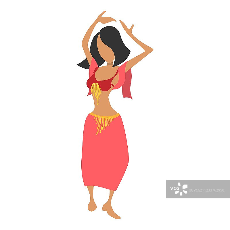 可爱的卡通肚皮舞女郎图片素材
