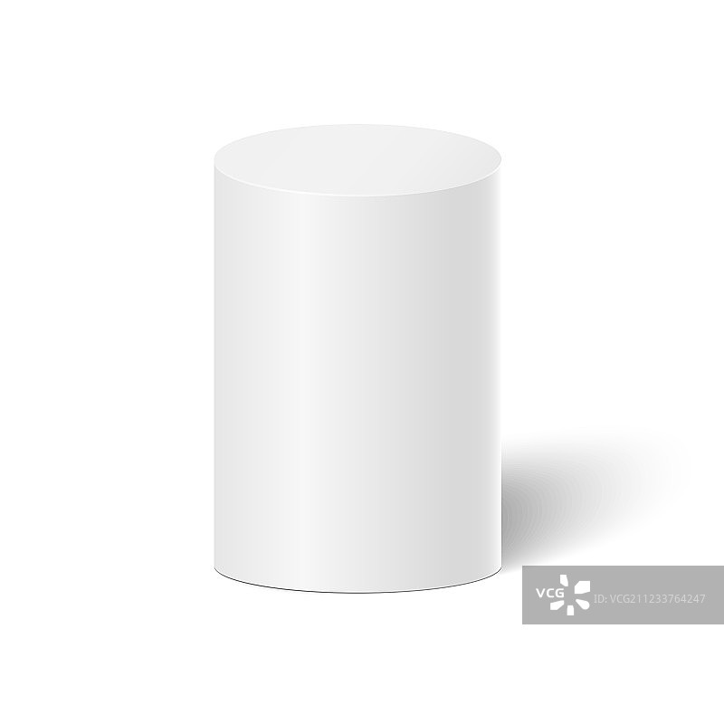 白色3D圆柱体（白色背景）图片素材