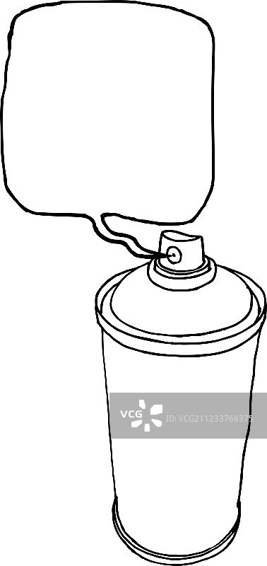 白色背景上的手绘喷罐液体线条图片素材