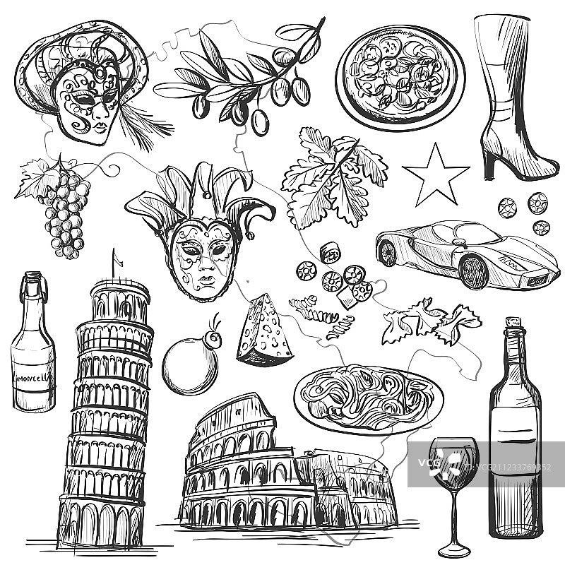 意大利图标合集图片素材