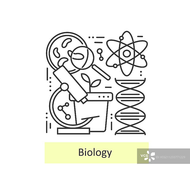 现代生物细线图标图片素材