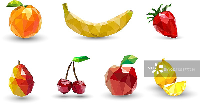 多边形水果组合图片素材
