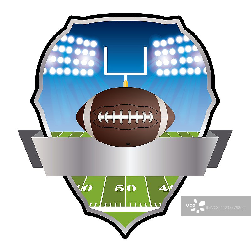 美式橄榄球场和射门标志图片素材