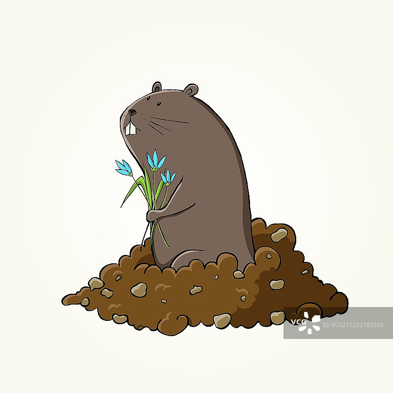 可爱的土拨鼠日设计图片素材
