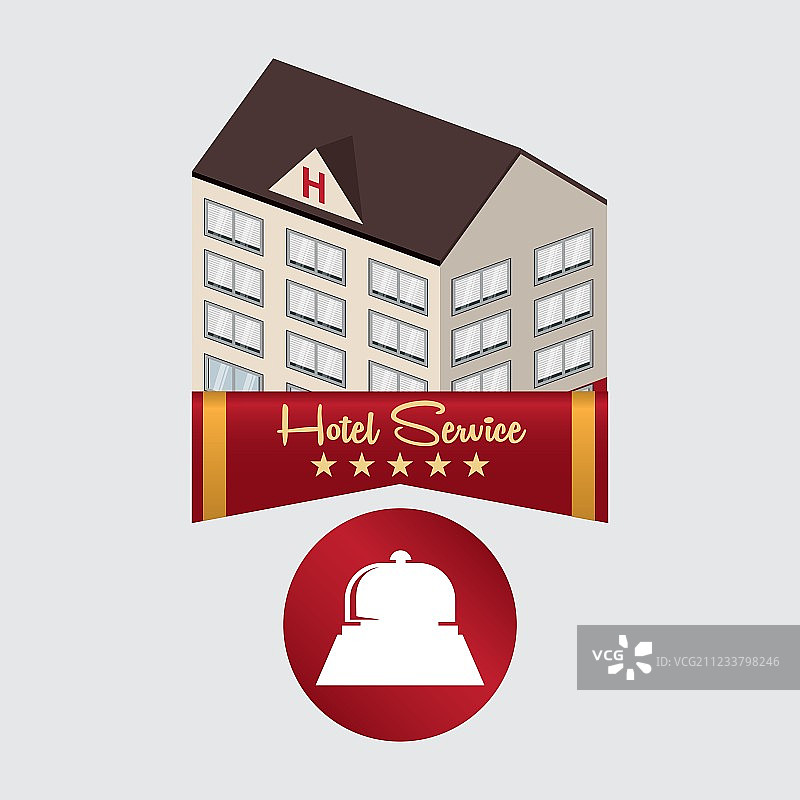 酒店设计旅游图标孤立和扁平图片素材