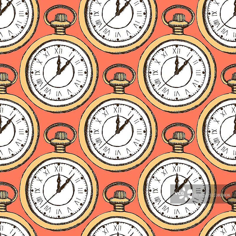 复古风格怀表素描图片素材