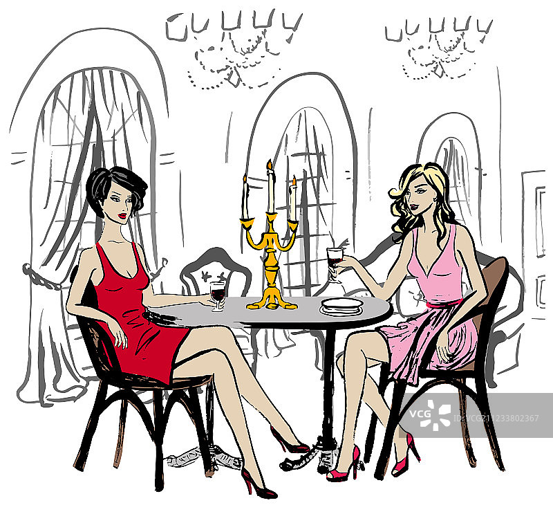 餐厅里的女人图片素材