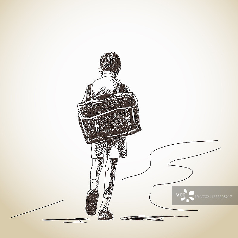 手绘男学生图片素材